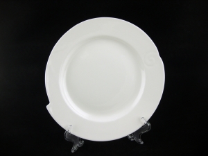 Тарелка обеденная Онда, d=25см. Белый фарфор