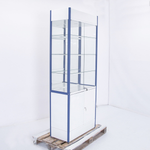 Шкаф-витрина остеклённая Русь ВД/ст.синие 850х400х2110